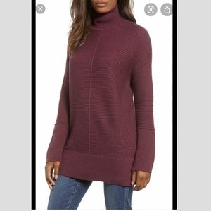 Nordstrom Ribbed Turtleneck Tunic Sweater